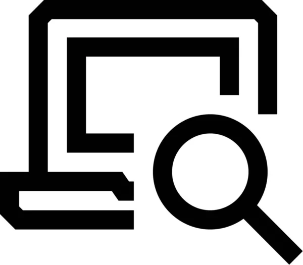 Значок Комп Ютера Настільного Ноутбука Стилі Контур — стоковий вектор