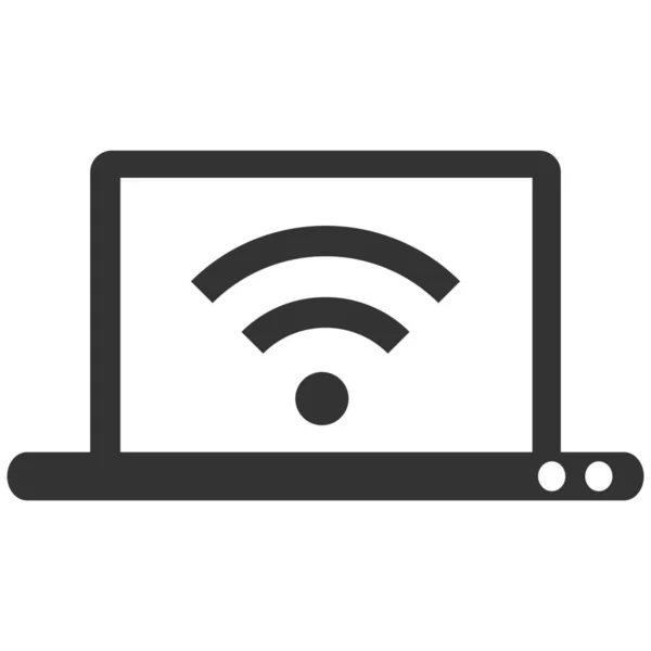 Verbindung Internet Laptop Symbol Solid Stil — Stockvektor