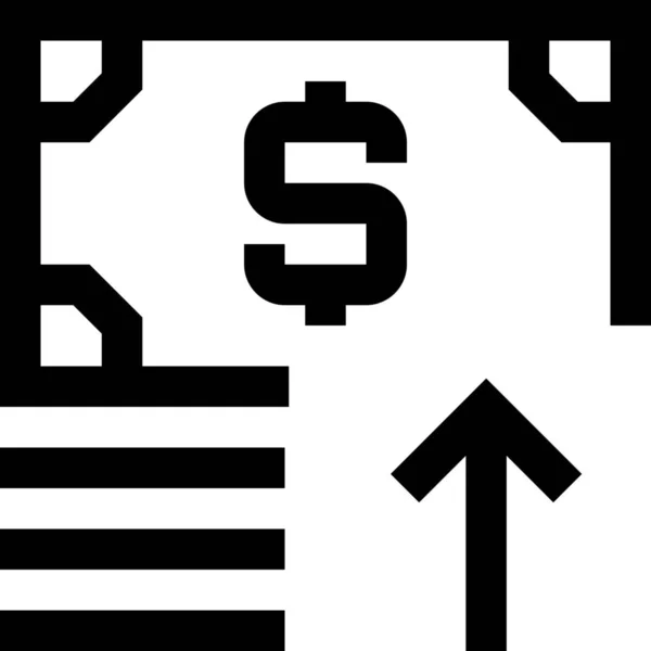 Flèche Dollar Bancaire Icône Dans Style Outline — Image vectorielle