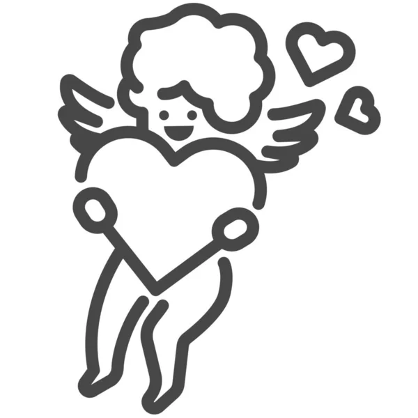 Afecto Cupido Dios Icono Estilo Esquema — Archivo Imágenes Vectoriales