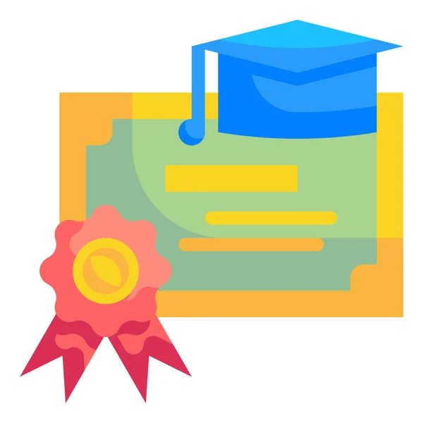 Diploma Certificado Diploma Icono — Vector de stock