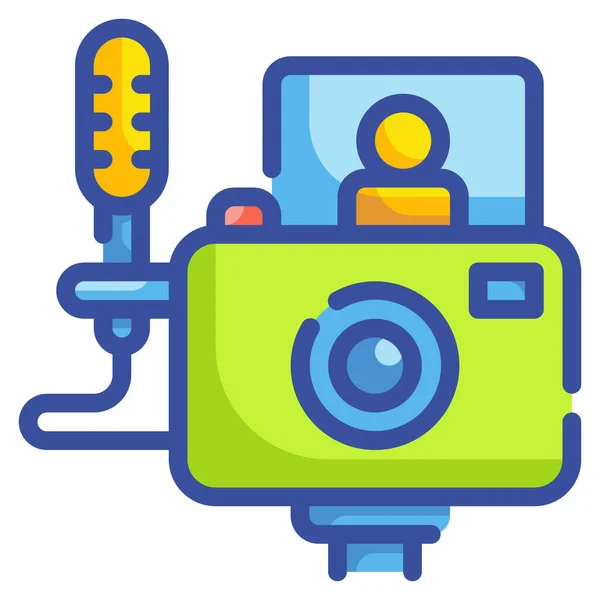 Contenido Cámara Icono Foto — Vector de stock