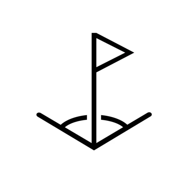 Прапор Кутовий Футбольний Значок Стилі Контур — стоковий вектор