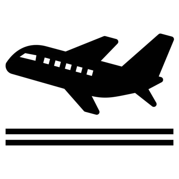 Ícone Partida Aviação Estilo Sólido — Vetor de Stock