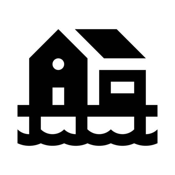 Immeuble Immobilier Maison Icône — Image vectorielle