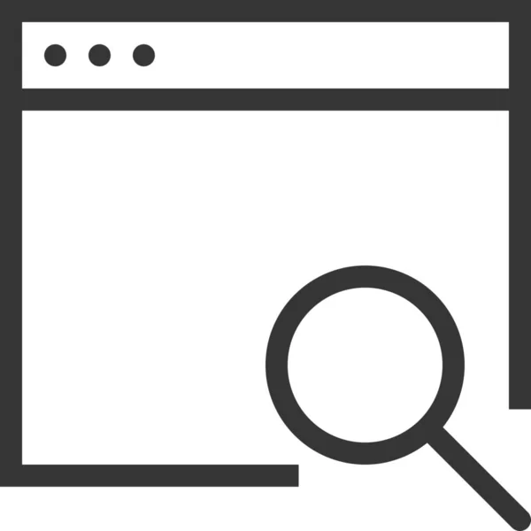 Browser Computer Design Ikone Outline Stil — Stockvektor