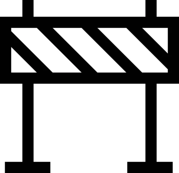 Barrière Interdit Icône Obstacle Dans Style Outline — Image vectorielle