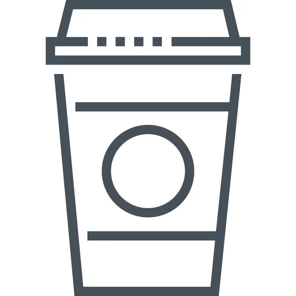 アウトラインスタイルのカフェコーヒーカップアイコン — ストックベクタ
