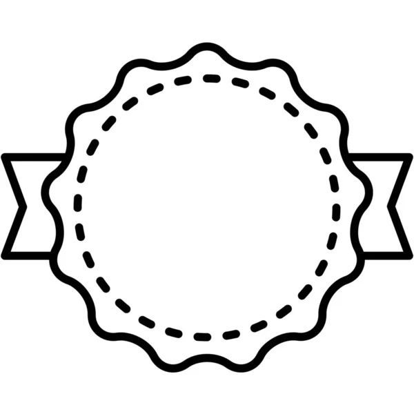 Σήμα Βραβείο Κορδέλα Εικονίδιο Στυλ Περίγραμμα — Διανυσματικό Αρχείο