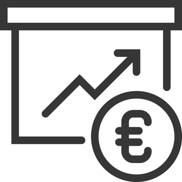 Euro Aufstockung Umriss — Stockvektor