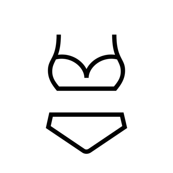 Bar Bikini Kleidung Ikone Outline Stil — Stockvektor