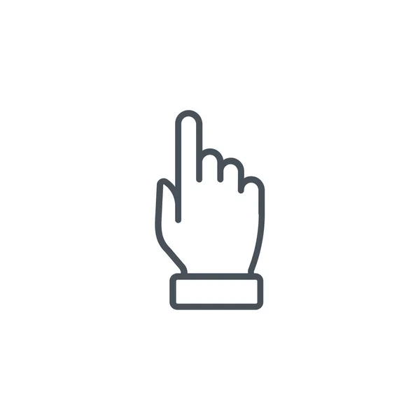 Fingergesten Symbol Umrissstil Anklicken — Stockvektor