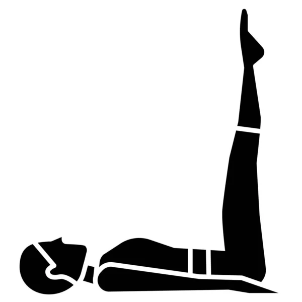 Piernas Asana Posan Icono Estilo Sólido — Archivo Imágenes Vectoriales