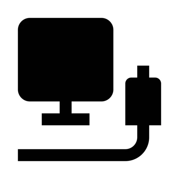 Cable Ordenador Icono Conexión — Archivo Imágenes Vectoriales