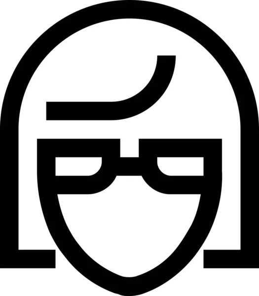 Обличчя Жіночих Окулярів Значок Стилі Контур — стоковий вектор