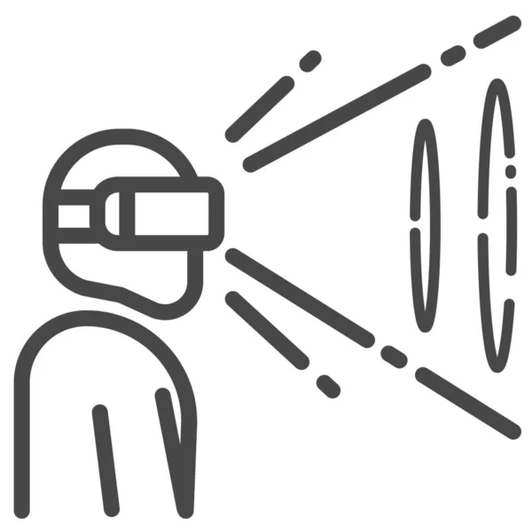 Simulador Juegos Icono Realidad Virtual Estilo Outline — Vector de stock