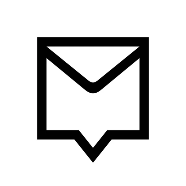 Ícone Mail Comunicação Bolha Estilo Esboço — Vetor de Stock