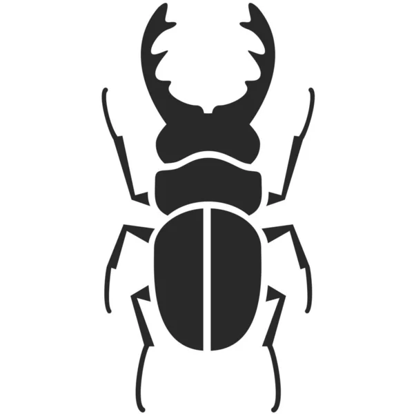 Besouro Bug Stag Besouro Ícone Estilo Sólido — Vetor de Stock