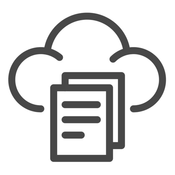 Icône Des Fichiers Données Cloud Dans Style Contour — Image vectorielle