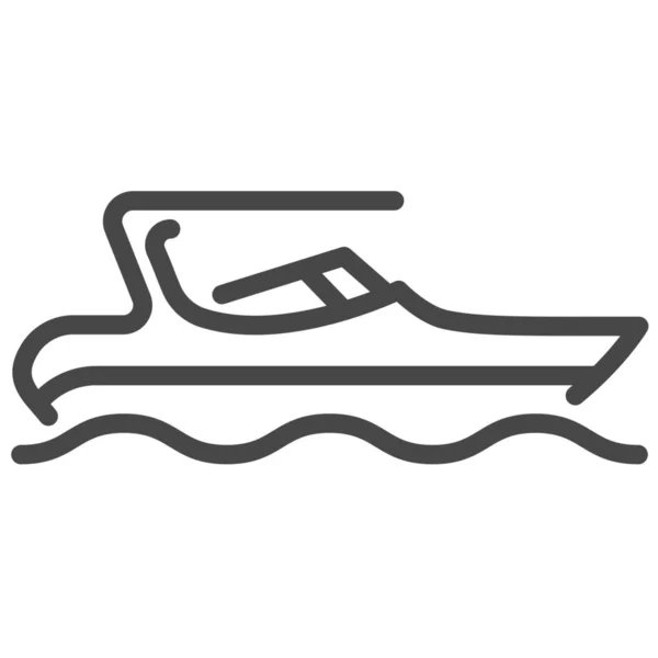 Båt Fartyg Speedboat Ikon Kontur Stil — Stock vektor