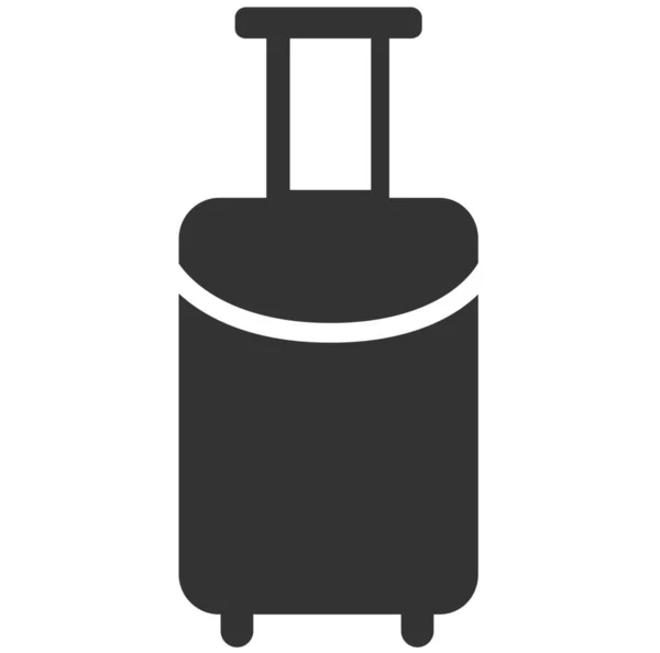 Baggage Luggage Portmanteau Icon Solid Style — Stock Vector