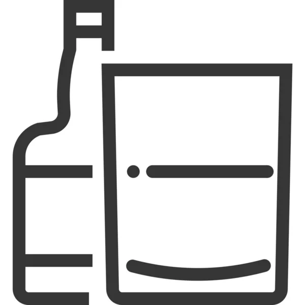 Alcohol Bar Drank Pictogram Omtrek Stijl — Stockvector