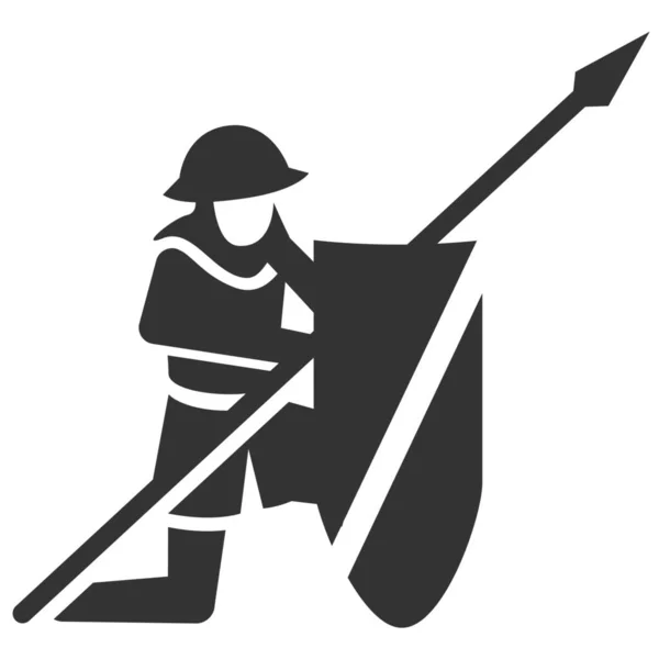 Army Infantry Medieval Icon Solid Style — Stock Vector