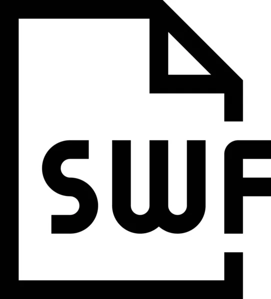 Fichier Document Swf Icône Dans Style Solide — Image vectorielle