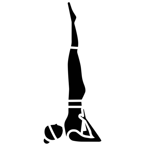 Icono Pose Equilibrio Asana Estilo Sólido — Vector de stock