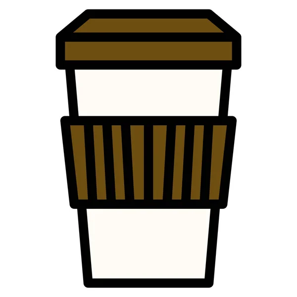 装咖啡容器的图标 充填轮廓式 — 图库矢量图片