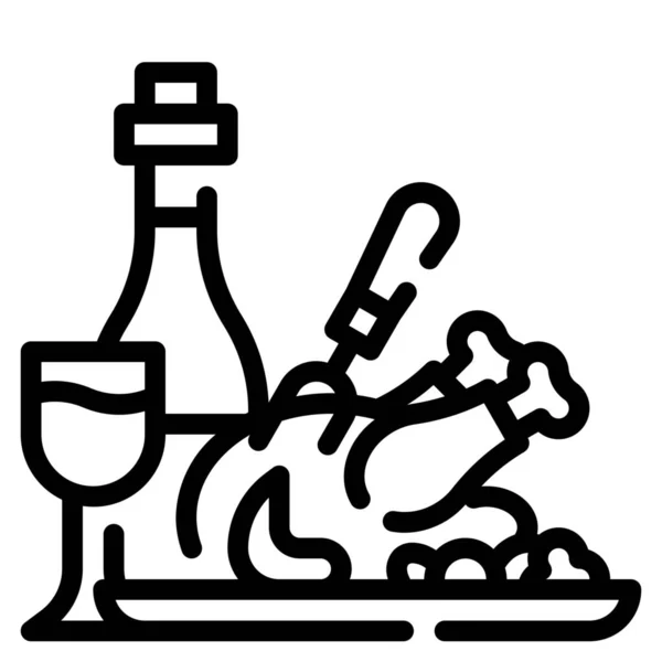 Bebidas Pollo Turket Icono — Vector de stock