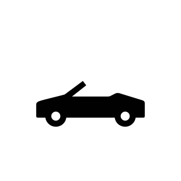 Автомобиль Конвертируемый Боковой Значок Твердом Стиле — стоковый вектор