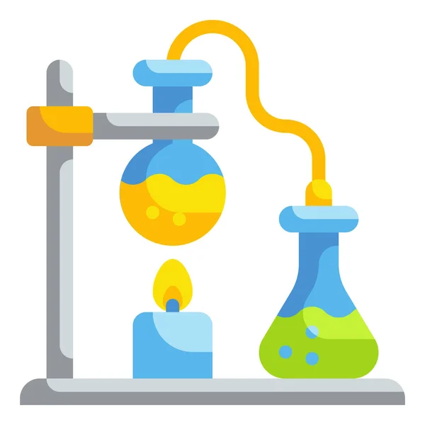 Bunsenbrenner Chemie Ikone Flachen Stil — Stockvektor