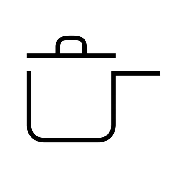 Essen Küche Pfanne Symbol Outline Stil — Stockvektor