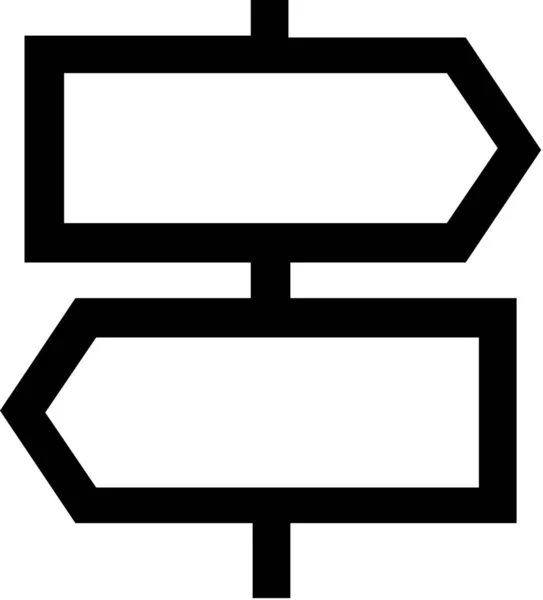 Richtungs Orientierungssymbol Outline Stil — Stockvektor
