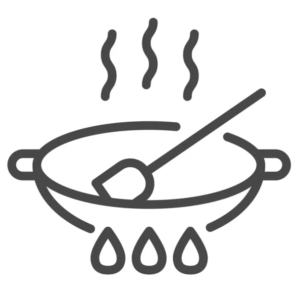 Cocina Comida Freír Icono Estilo Esquema — Vector de stock