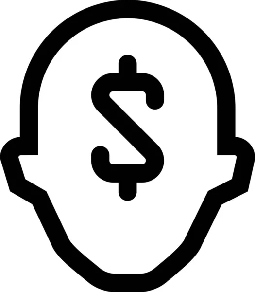 Collegue Dolar Icône Employé Dans Style Outline — Image vectorielle