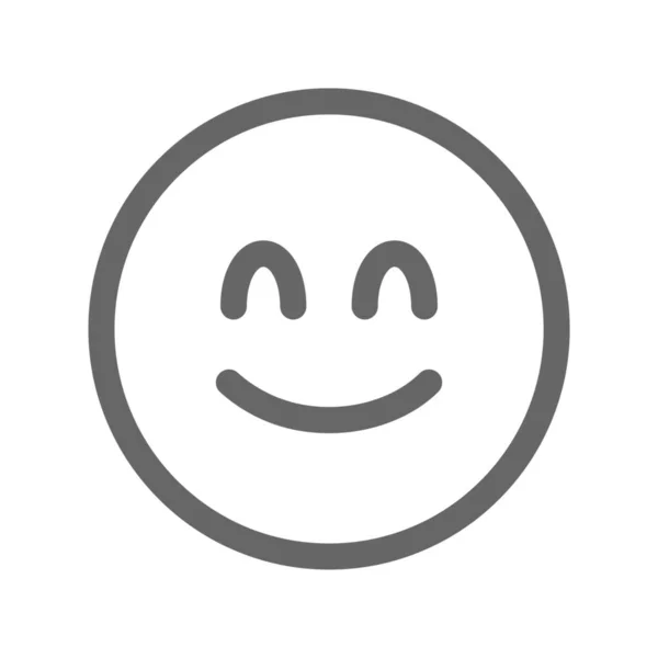 Emoji Emoticon Glad Ikon Konturstil — Stock vektor