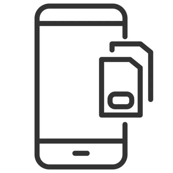 Double Icône Mobile Multi Dans Style Outline — Image vectorielle