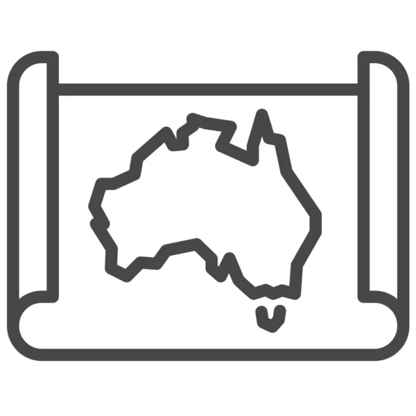 オーストラリアのカントリーアイコンがアウトラインスタイルで表示され — ストックベクタ
