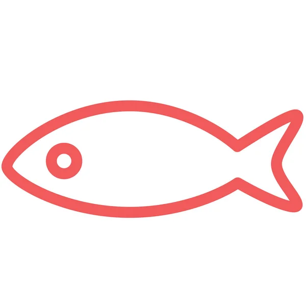 Rybí Steak Rybářská Ikona Stylu Osnovy — Stockový vektor