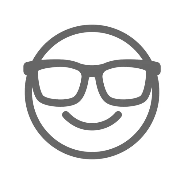 Cool Emoji Emoticon Icon Outline Style — Stock Vector