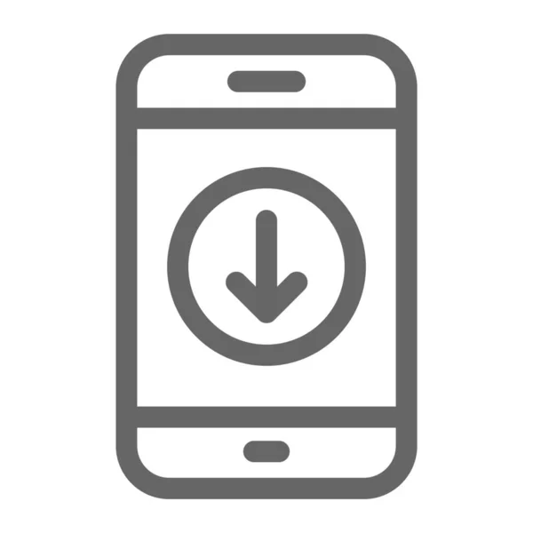 Downloaden Mobiele Telefoon Pictogram Grote Lijnen — Stockvector