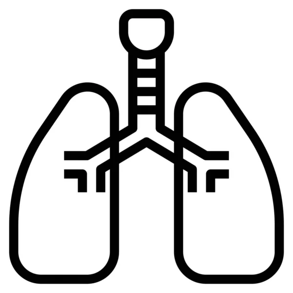 Icono Del Hospital Cuidado Respiración Estilo Esquema — Archivo Imágenes Vectoriales