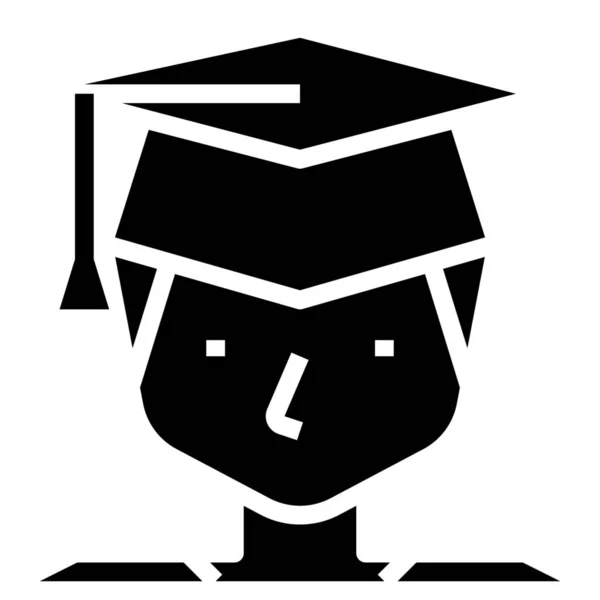 Bachelor Education Graduated Icon Solid Style — Stock Vector