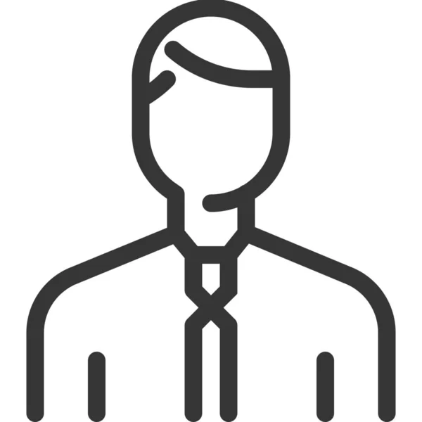Іконка Клієнта Аватара Бізнесмена Стилі Контур — стоковий вектор