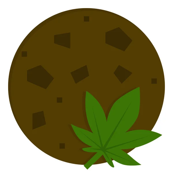 Cannabis Biscoitos Ícone Maconha Estilo Plano — Vetor de Stock