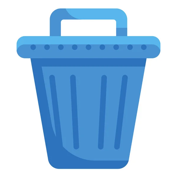 Basket Bin Can Icon Flat Style — Stock Vector