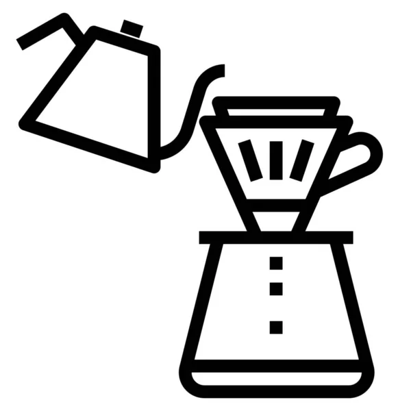 勾勒式咖啡铜图标 — 图库矢量图片