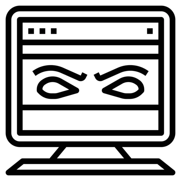 Misdaad Cyber Schade Icoon Contouren Stijl — Stockvector